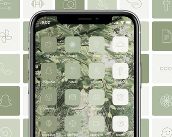 Sage Green App Icons, iOS 14 App Icons, Iphone Icons, Neutral Sage Aesthetic, Icons For Iphone, Minimalist App Icon, Spring Theme Homescreen