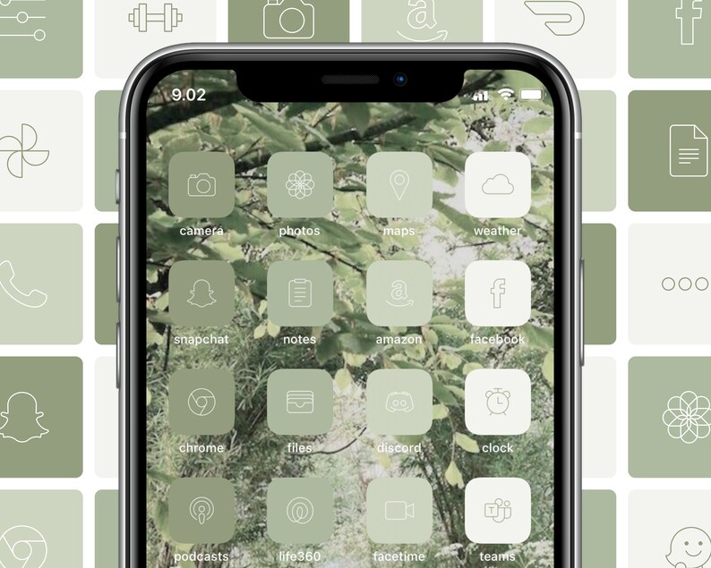 Sage Green App Icons Ios 14 App Icons Iphone Icons Neutral Etsy