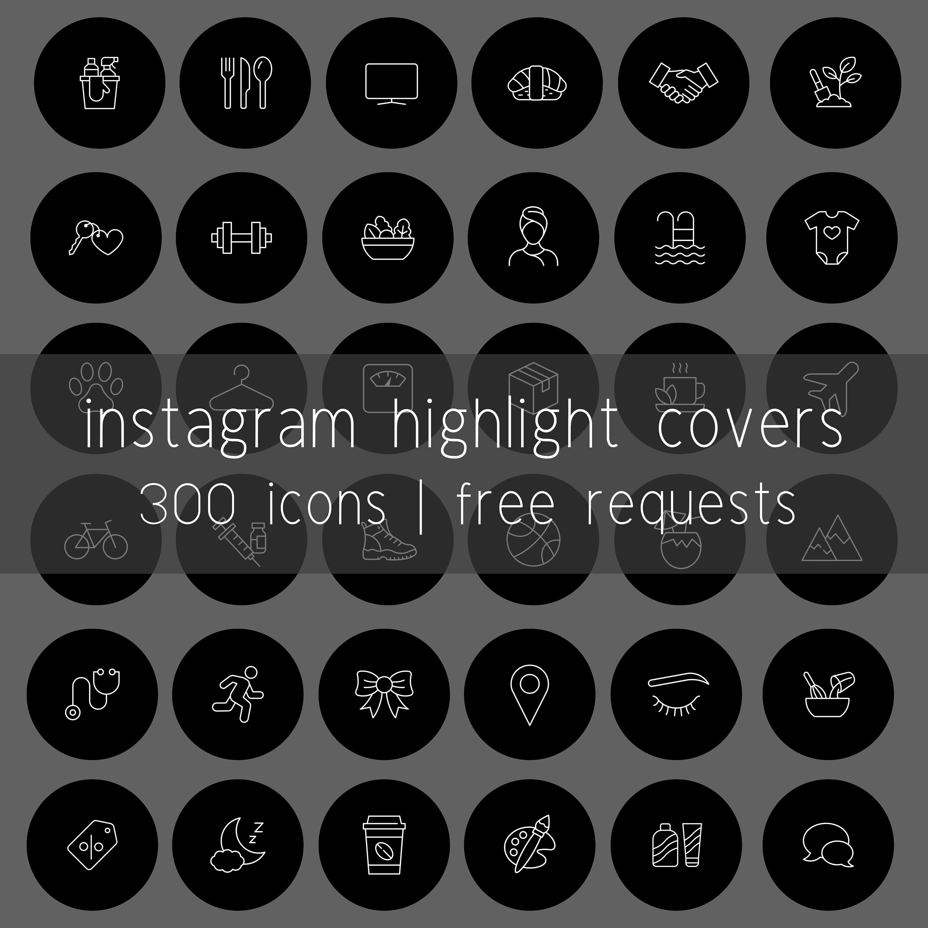 300 Minimal Black Instagram Story Highlight Covers IG Etsy