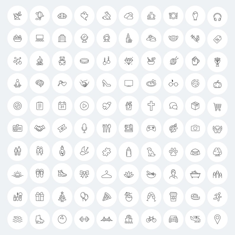 300 Minimal White Instagram Story Highlight Covers, IG Highlights Pack