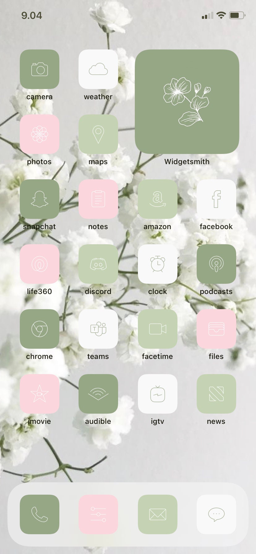 Spring App Icons, Ios 14 App Icons, iPhone Icons, Green & Pink ...