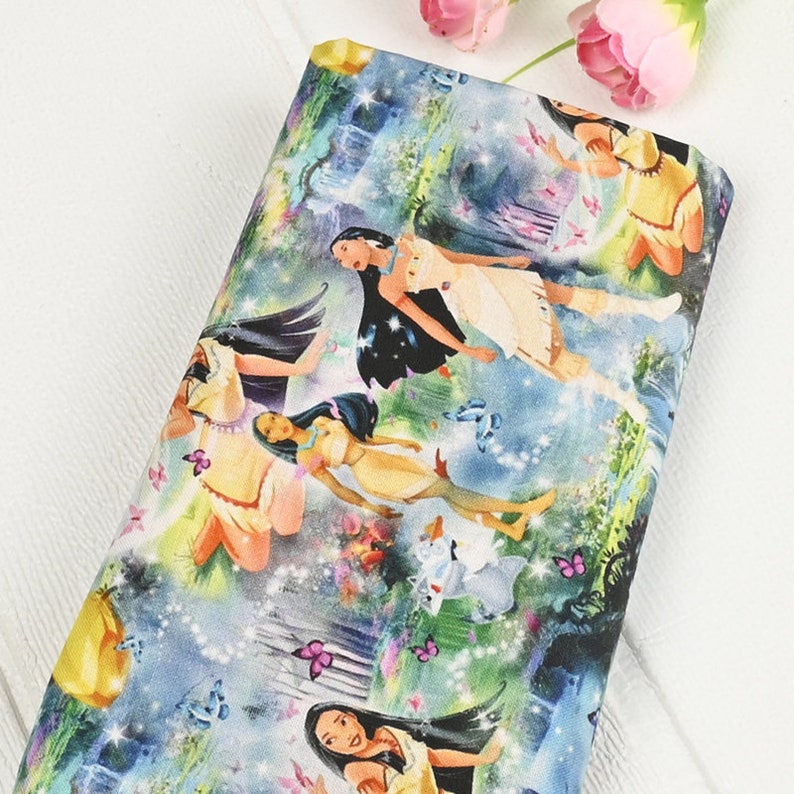 Pocahontas Fabric Disney Princess Fabric Cartoon Fabric Etsy Australia