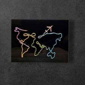 Wire World Map on Acrylic: Handmade Travel Lover Gift
