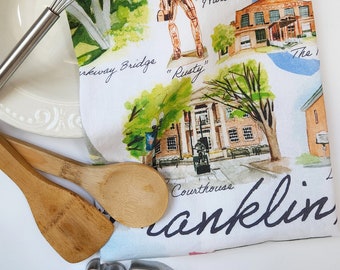 Franklin, TN 100% Cotton Flour Sack Tea Towel