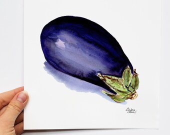 Eggplant Watercolor Print