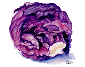 Cabbage Watercolor Print