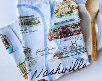 Nashville, TN 100% Cotton Flour Sack Tea Towel