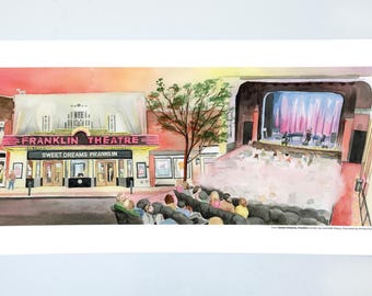 Franklin Theatre Giclee Print from "Sweet Dreams, Franklin" Book