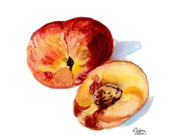 Peaches Watercolor Print