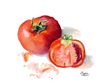 Tomatoes Watercolor Print