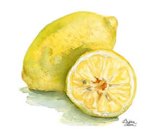 Lemons Watercolor Print