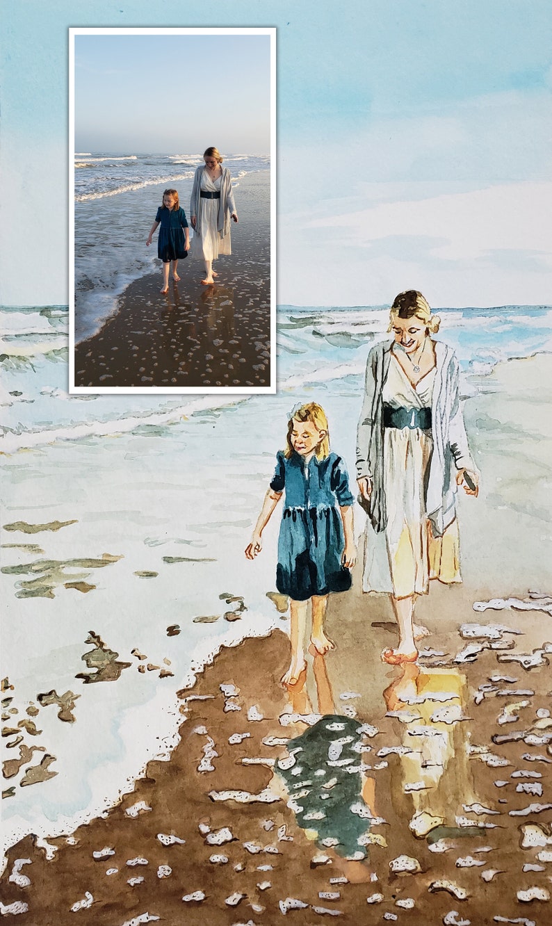 Hand-Painted Custom Watercolor Portrait from Your Photo image 9
