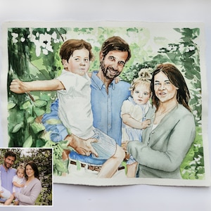Handmålat akvarellporträtt från ditt foto bild 2