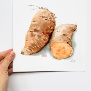 Sweet Potatoes Watercolor Print