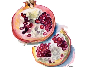 Pomegranate Watercolor Print