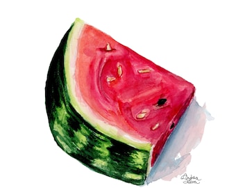 Watermelon Watercolor Print