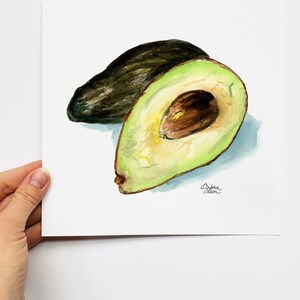 Avocado Watercolor Print