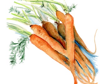 Carrots Watercolor Print