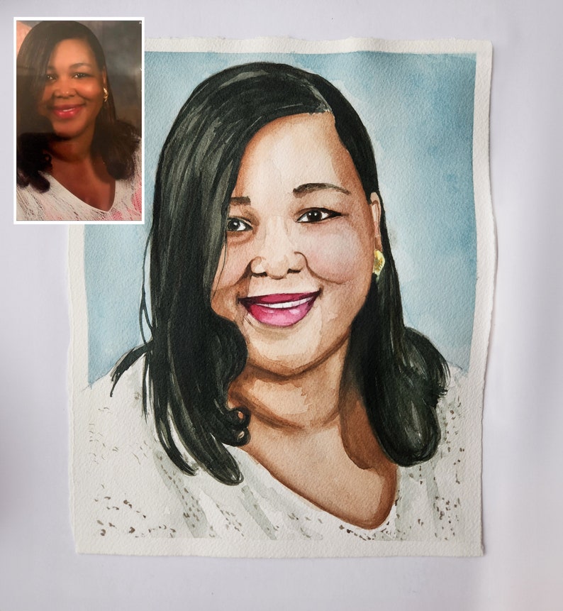 Hand-Painted Custom Watercolor Portrait from Your Photo image 7