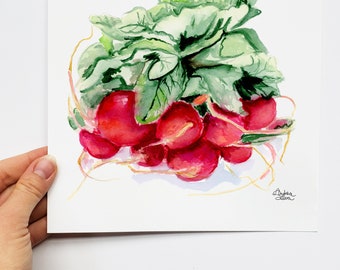 Radishes Watercolor Print