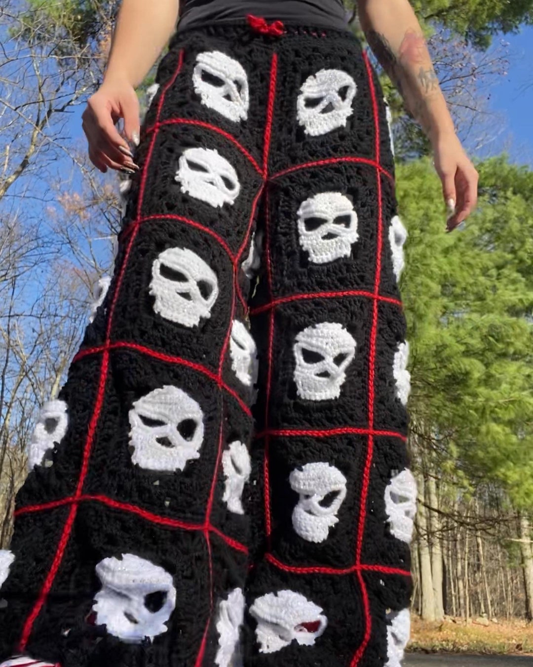 Crocheted Skull Pants xlarge Etsy