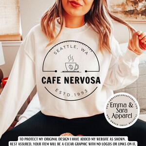 Frasier Sweatshirt, Cafe Nervosa, TV Show Shirt, Frasier Crane, Frasier Tshirt, Fraiser Crane Merch, Frasier Sweater, Niles Crane Crew Neck