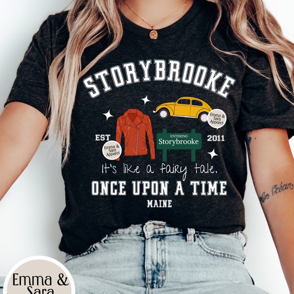 Once Upon A Time Shirt, OUAT, Storybrooke, Prince Charming and Snow, Mary Margaret, Emma Swan, Regina Mills, Evil Queen, Fairy Tale, Pop TV