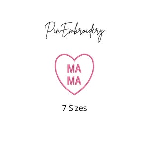 Mama Monogram, Mama Heart Border, Machine Embroidery Design, 7 Sizes