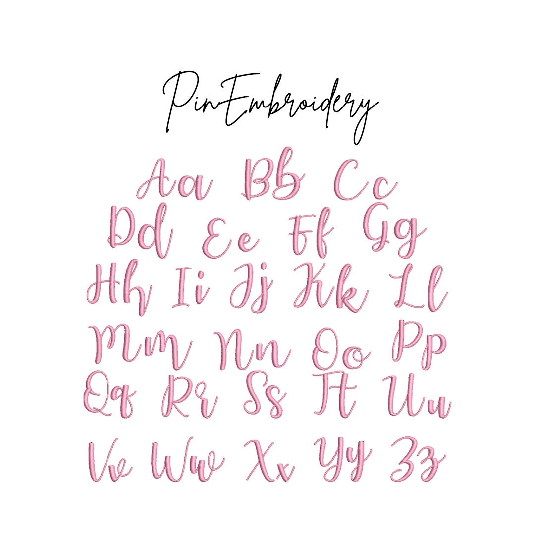 Ella Lettering Ella Script Font, Machine Embroidery Cursive Fonts (3 Sizes) (digital ...