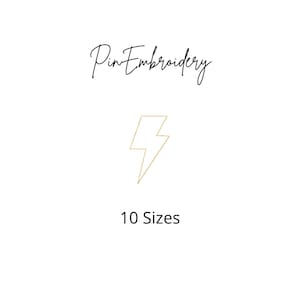 Lightning Bolt Embroidery Design, Backstitch Lightning, Quick Stitch, Weather Embroidery File, Shapes Embroidery, 10 Sizes