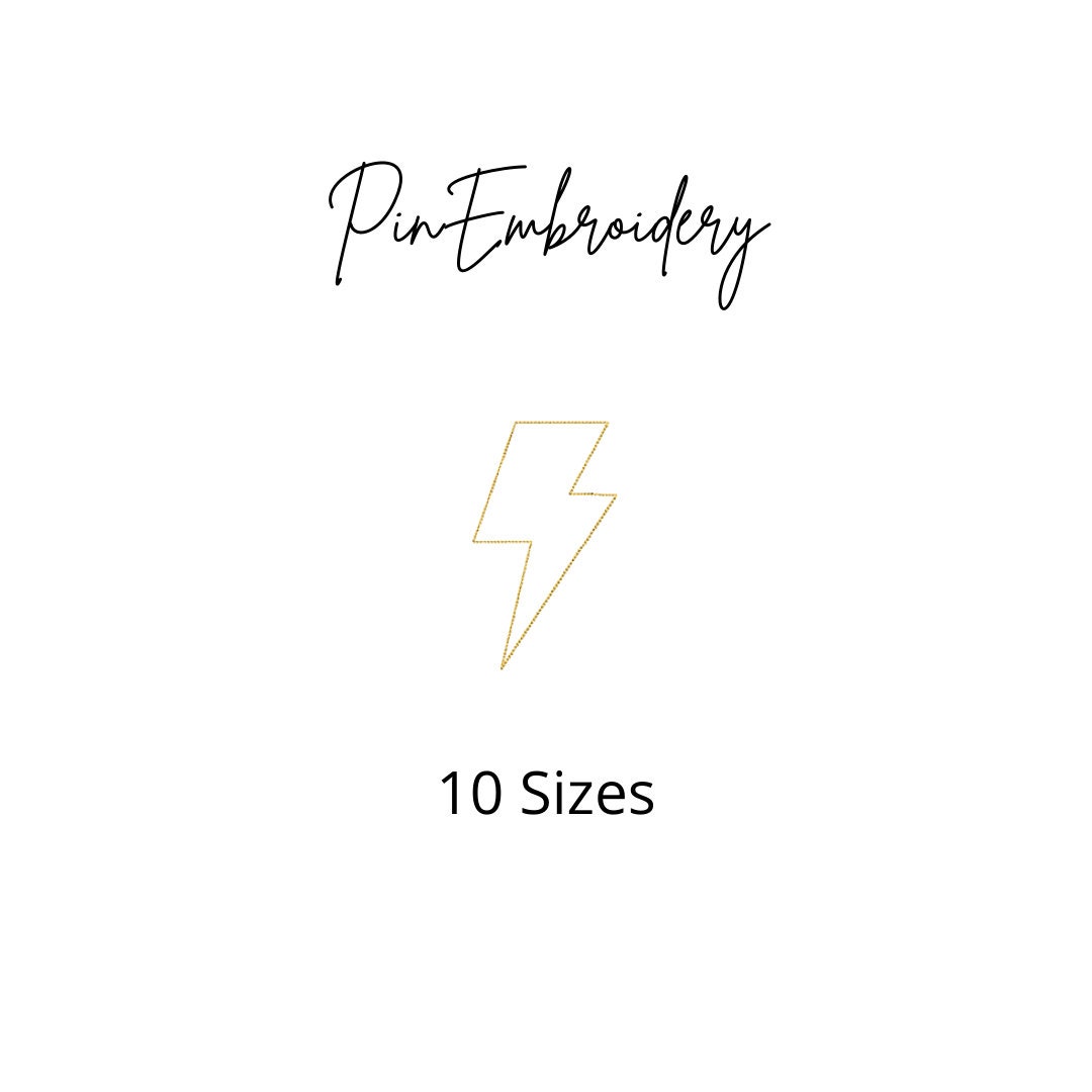 Lightning Bolt Embroidery Design Backstitch Lightning Quick | Etsy