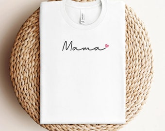 Mama Sketch Stitch Heart Embroidery Design, Mama Satin Script File, Quick Stitch Embroidery, Machine Embroidery, 7 Sizes