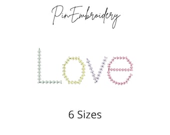 Love Chain Stitch Embroidery File, Love Designs, Valentines Design, Machine Embroidery Design, 6 Sizes
