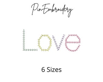 Love Chain Stitch Embroidery Design, Valentines File (Digital Download)