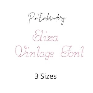 Eliza Hand Stitch Font, Machine Embroidery Font, Scripts Fonts, 3 Sizes