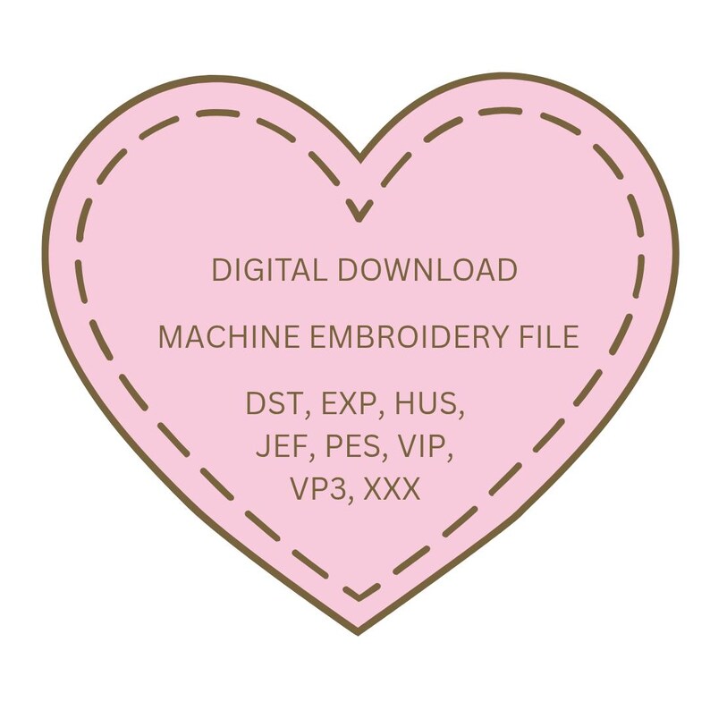Mama and Mini Heart Sketch Embroidery Design, Mother's Day File (Digital Download) image 2