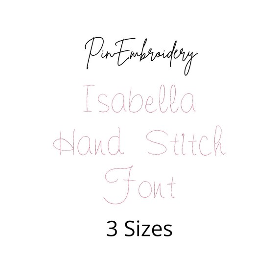 Isabella Hand Stitch Font Handwriting Font Machine Etsy