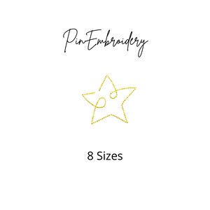 Star Embroidery Design, Scribble Star One Line, Mini Stars, Quick Stitch, 8 Sizes