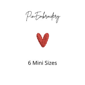 Mini Herz Stickdatei, Valentinstag Stickdatei, kleine Herz Stickdatei, Valentinstag, Liebe, 6 Größen, 6 Größen
