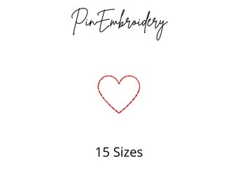 Heart Outline Embroidery Design, Quick Stitch Hearts, Valentines Embroidery Design, Love Embroidery, 15 Sizes
