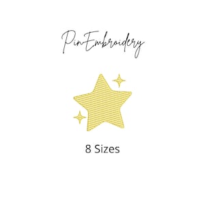 Star Sketch Stitch Embroidery Design, Star Hearts Fill, Star Quick Stitch Files, Machine Embroidery, 8 Sizes