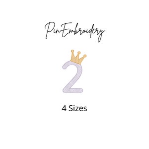 Two Birthday Crown Sketch Stitch, Birthday Embroidery Designs, Machine Embroidery, 4 Sizes