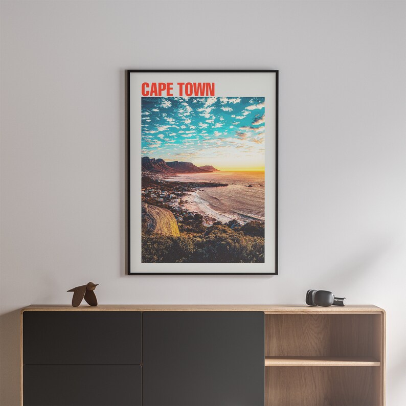Cape Town Travel Poster, Wall Art Print Cape Town, Home Decoration Gift Cape Town, Poster