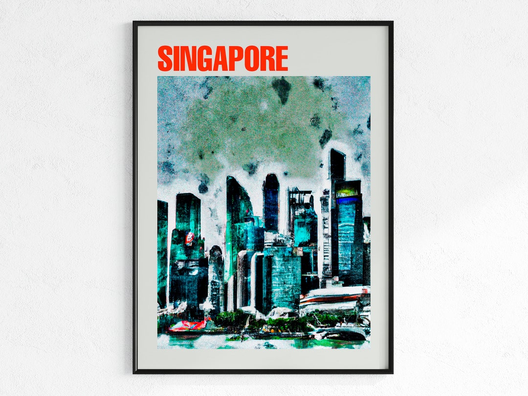 Singapore Travel Print, Singapore Poster, Singapore Print, Vintage Print, Wall Art, Travel Gift