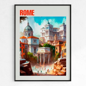 Rome Travel Poster, Rome Print, Rome Italy Wall Art, Wall Art, Travel Gift, Vintage Travel Poster, Deco poster