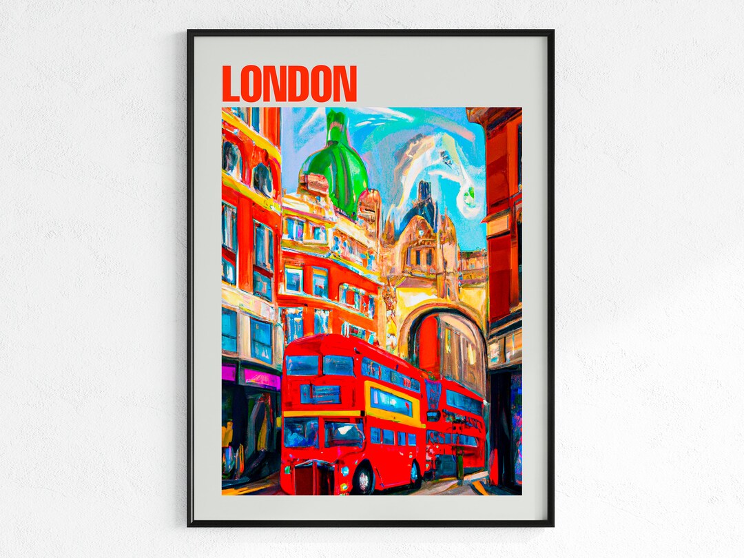London Poster, London Print, London Wall Art, Vintage Print, Wall Art