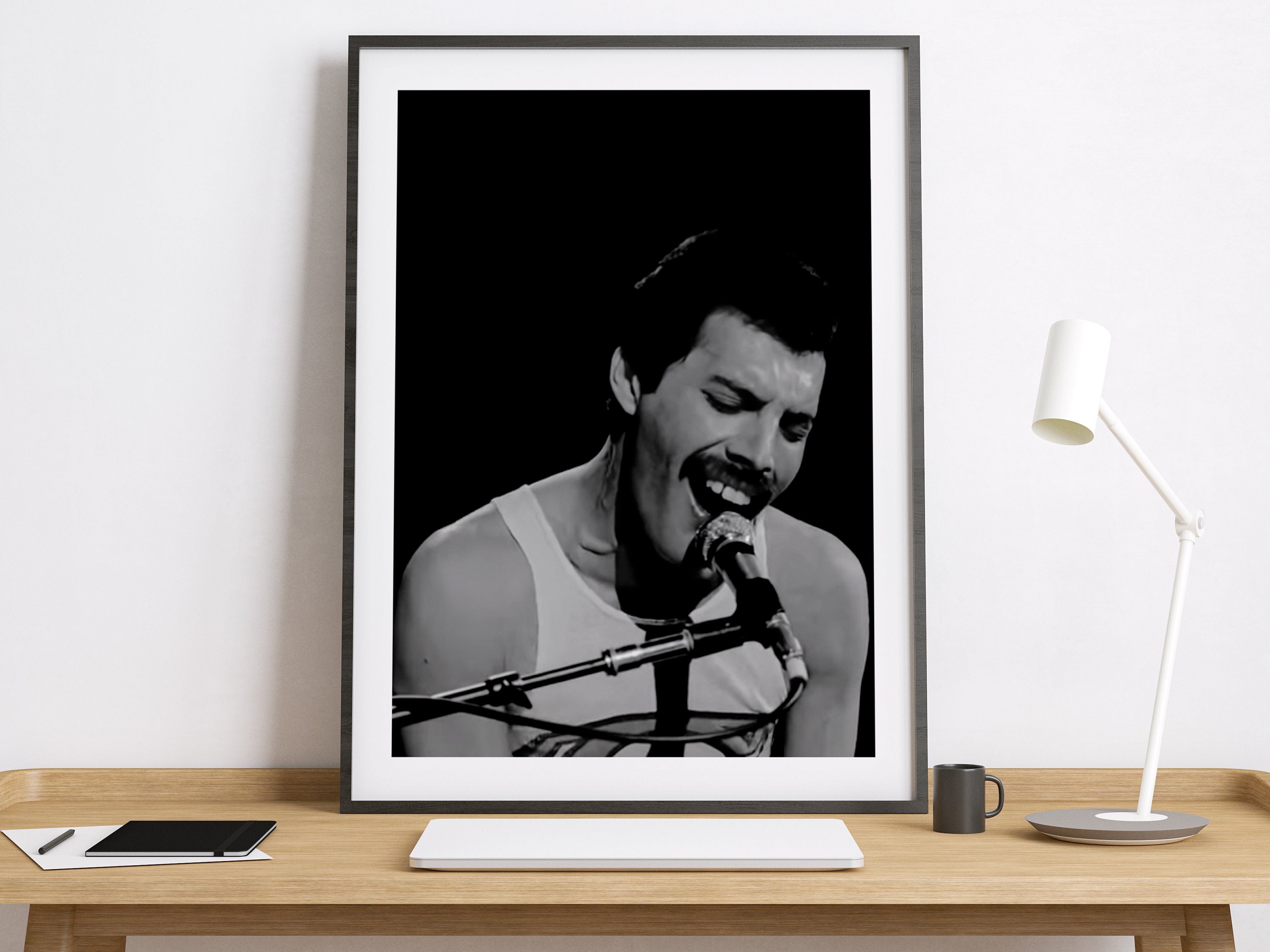 Freddie Mercury Print in Electric Blue & Crimson, Contemporary Pop Expressionist Wall Decor main image 0