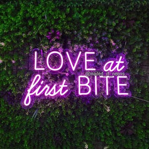 Amore al primo morso LED Neon Sign Light Lighting Signs Bar Ristorante Decorazione Design Evento Sfondo Camera da letto Regalo Presente Cucina Soggiorno