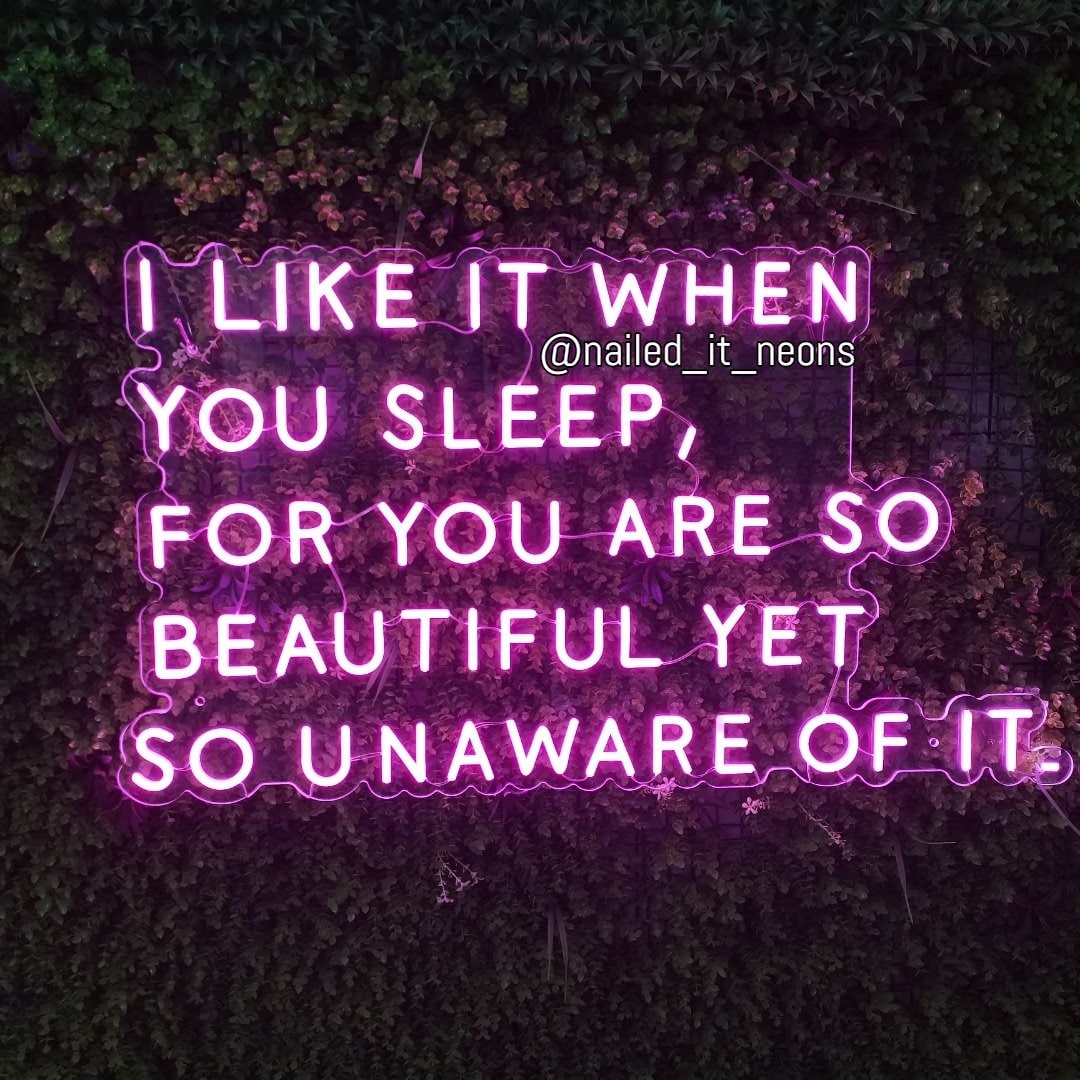 The 1975 Lyrics I Like It When You Fall Asleep LED Neon Sign Light
