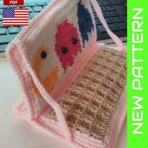 Amigurumi little laptop pattern with pacman, crochet laptop PDF pattern